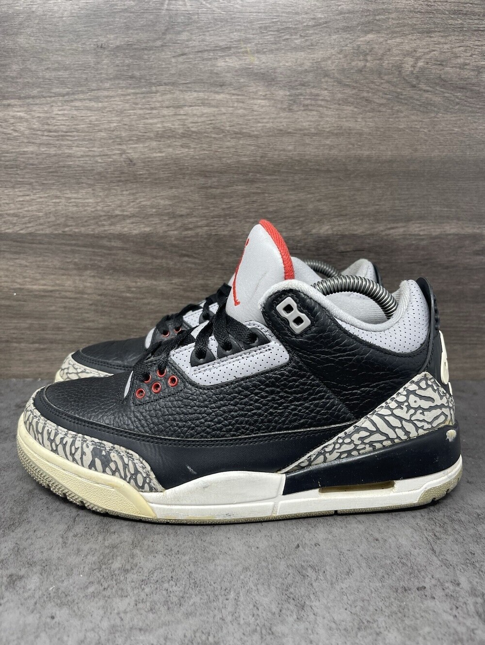 Air Jordan 3 Retro OG Black Cement 2018 Size 7 Mens Black Red Lot 854262-001